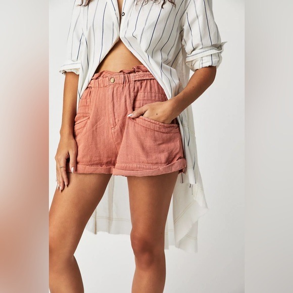 🆕FREE PEOPLE Topanga Cuff Shorts-Spice Route color - Picture 7 of 13